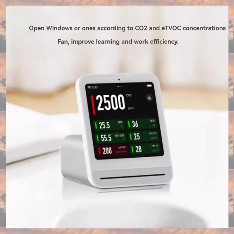 N75R-Air Monitor 2 Smart Home Touch Screen Control Temperature Humidity Sensor CO 2 PM2.5 Detector For Mihome App