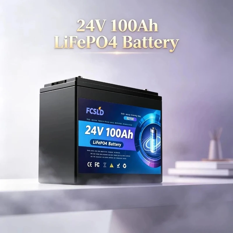 

Genuine Original LiFePO4 24V 100Ah Battery Deep Cycle 6000+ Cycles BMS for RV Solar Storage Boat Golf Cart Home UPS