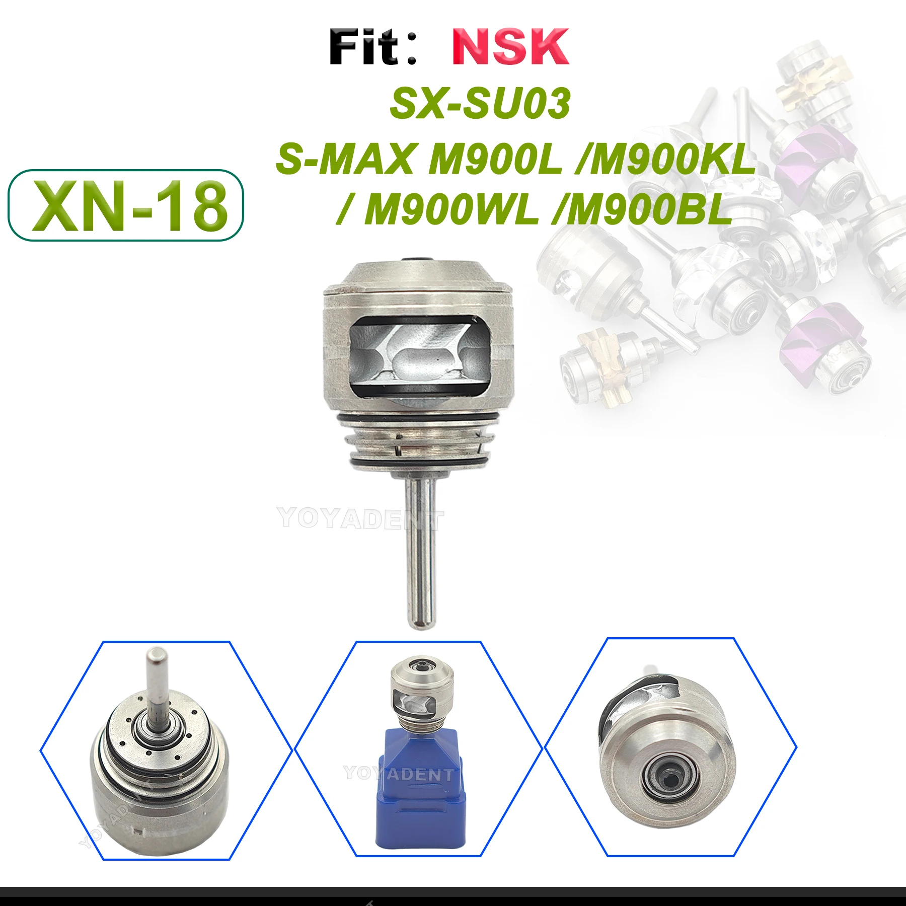 

For NSK S-Max M900L/M900KL/M900WL/M900BL Handpiece Dental Turbine Cartridge Rotor