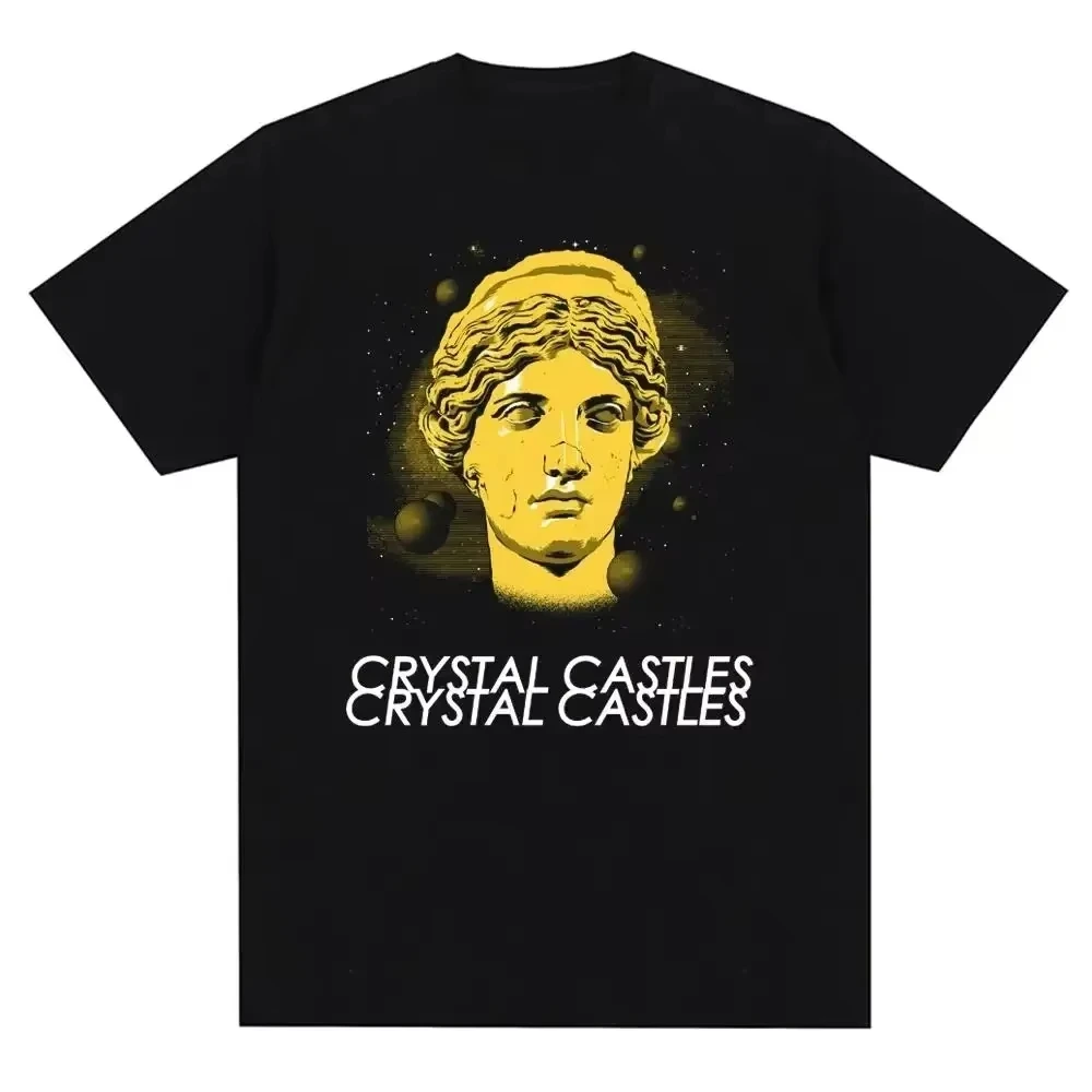 

Cotton Tees Men Women Casual Crystal Castles Fashion Print T Shirt Crew Neck Streetwear Short Sleeve T Shirt Unisex Fashion Tee