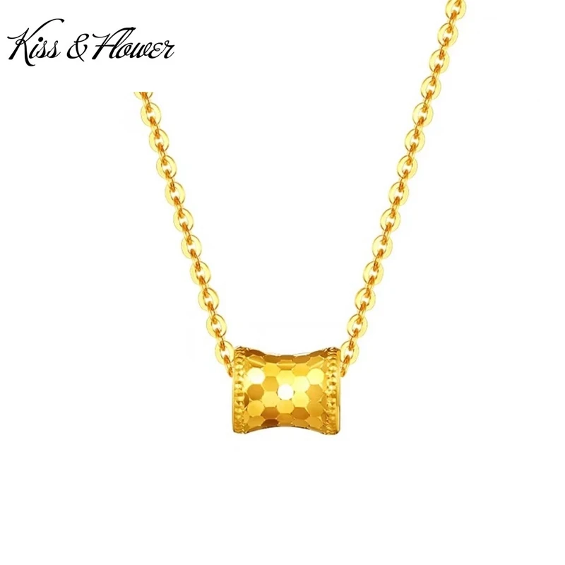 KISS&FLOWER 24KT Gold Shiny Waist Necklace Pendant For Women Fine Jewelry Wholesale Wedding Party Bride Girlfriend Gift PD125