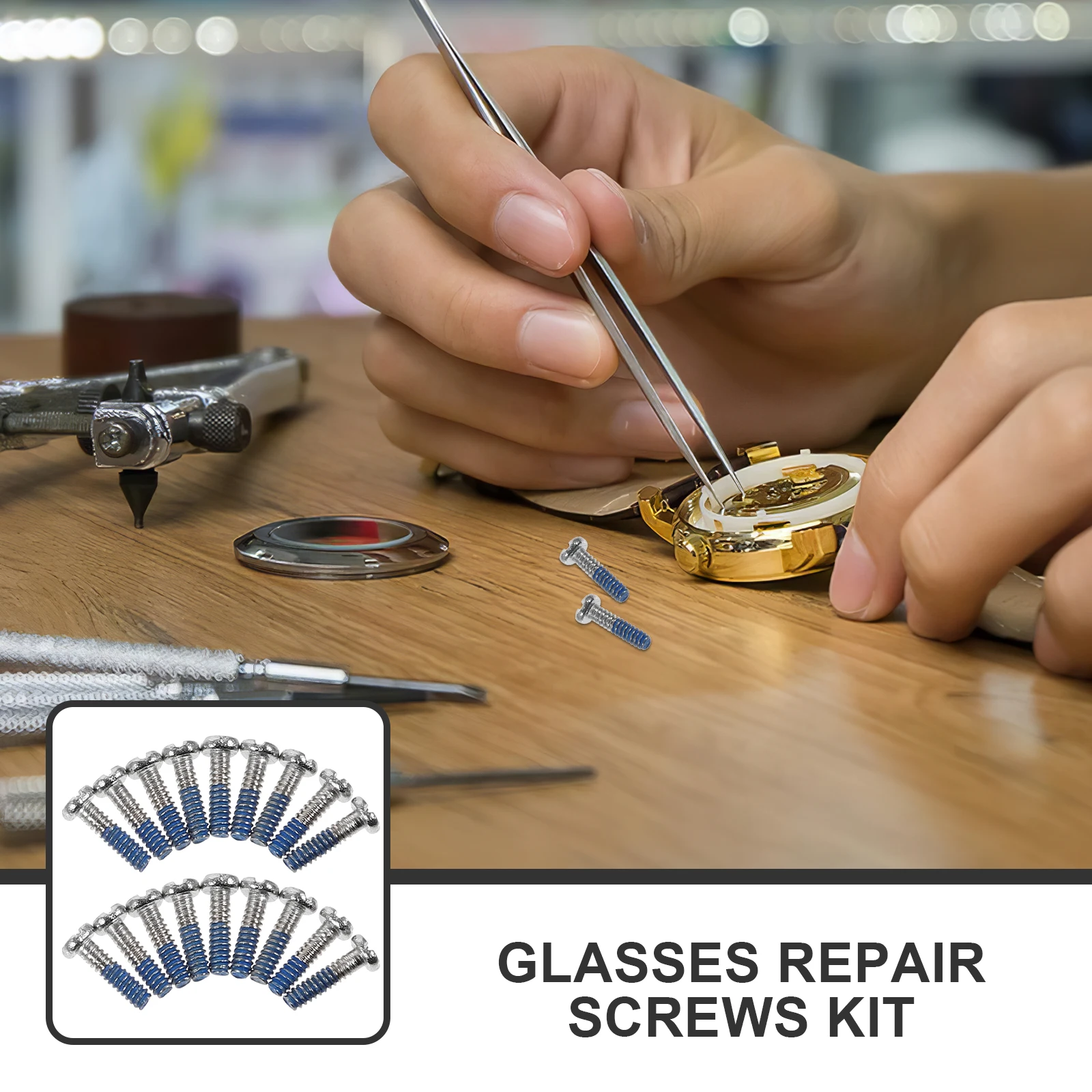 

100 Pcs Glasses Repair Parts Eyeglass Screw Kit Eyeglasses Repairing Tools Screws Replacement Nuts Small Sunglass