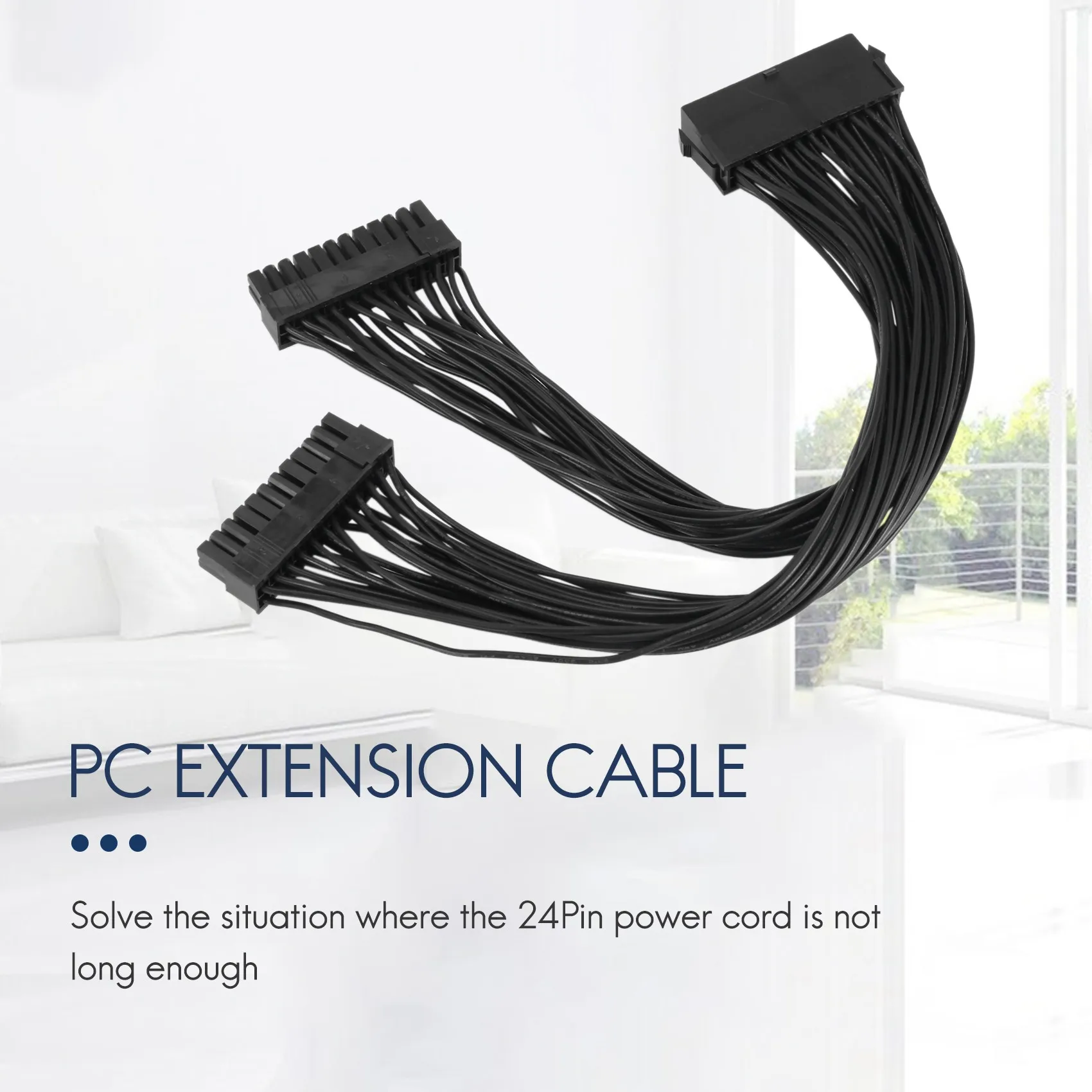 ATX 24Pin 1 на 2 порта питания Удлинительный кабель PSU штекер-гнездо разветвитель 24PIN Удлинительный кабель