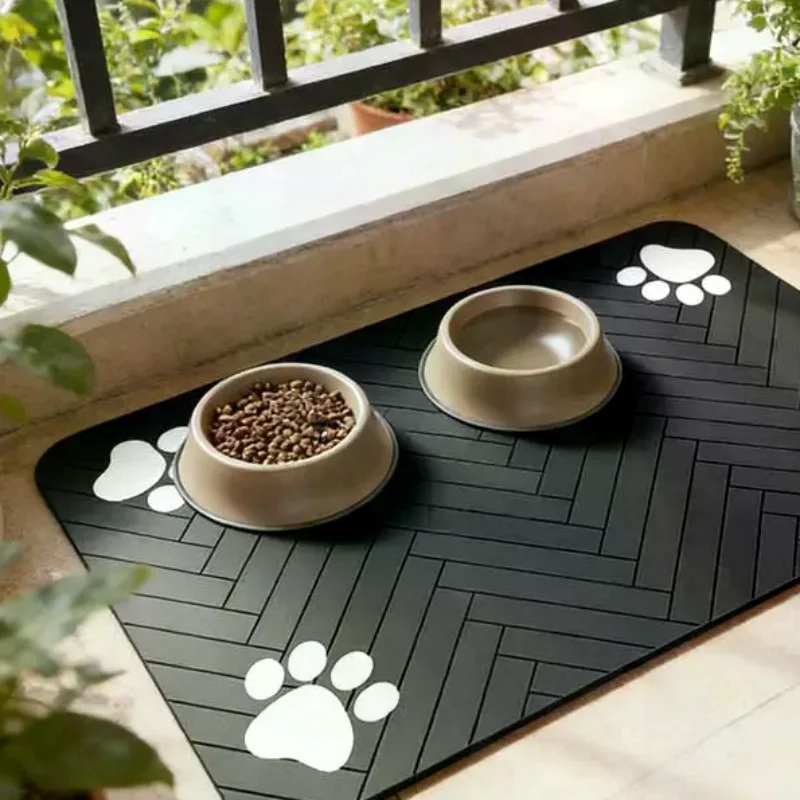 Pet Feeding Mat-Absorbent Pet Placemat For Food And Water Bowl With Waterproof Rubber Backing Quick Dry Water Mat For Dog Cat