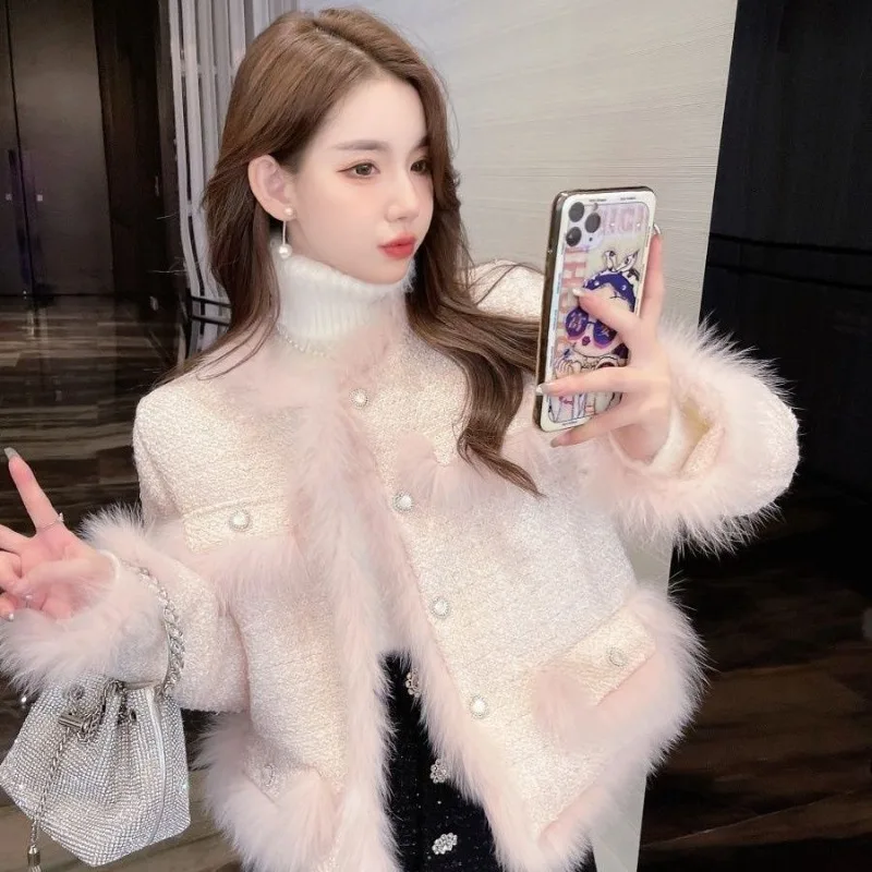 Thickened Down Liner Fox Hair Mink Fur French Gentle Popular Down Jacket Exquisite Inspector Casual Personality Fashion Trend