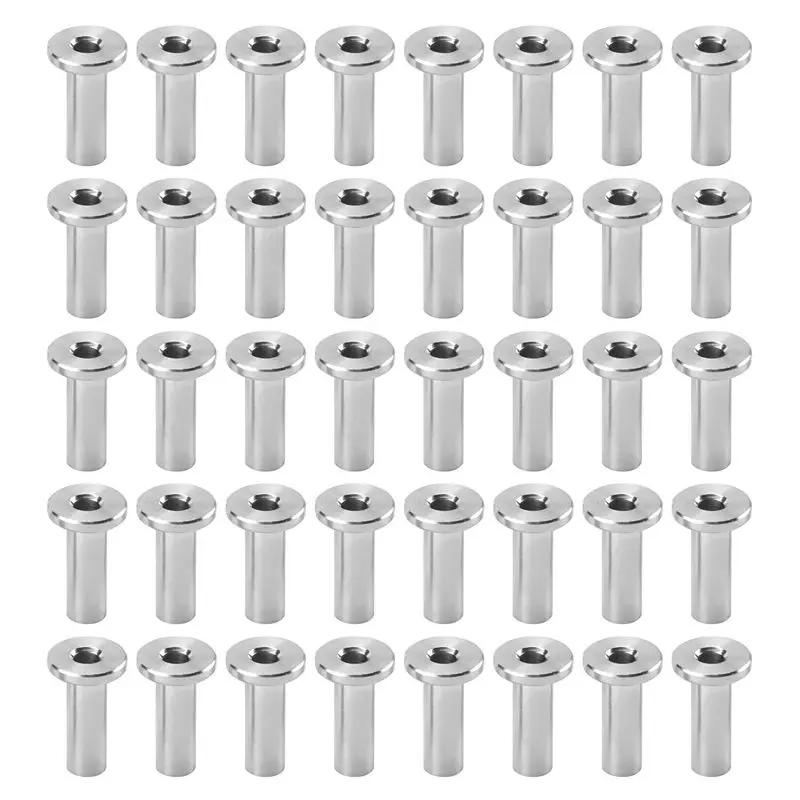 

A02M-40 шт. Защитные втулки из нержавеющей стали, комплект втулок-гильз для тросов и кабелей диаметром 1/8 дюйма