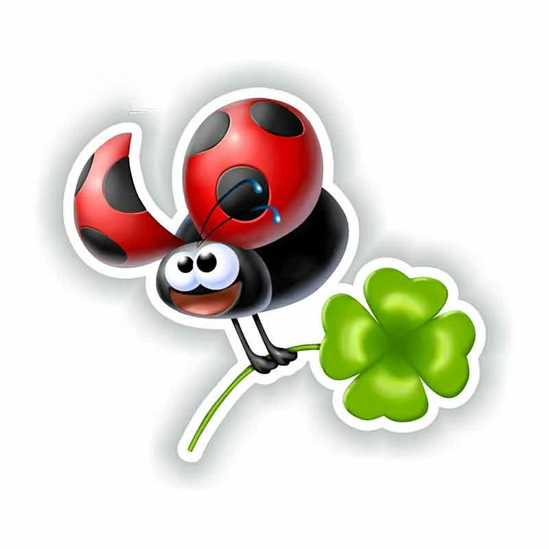 JPCT exquisite personalized ladybug sticker for retro racing, cycling, laptop waterproof ethyl thin sticker length 13cm