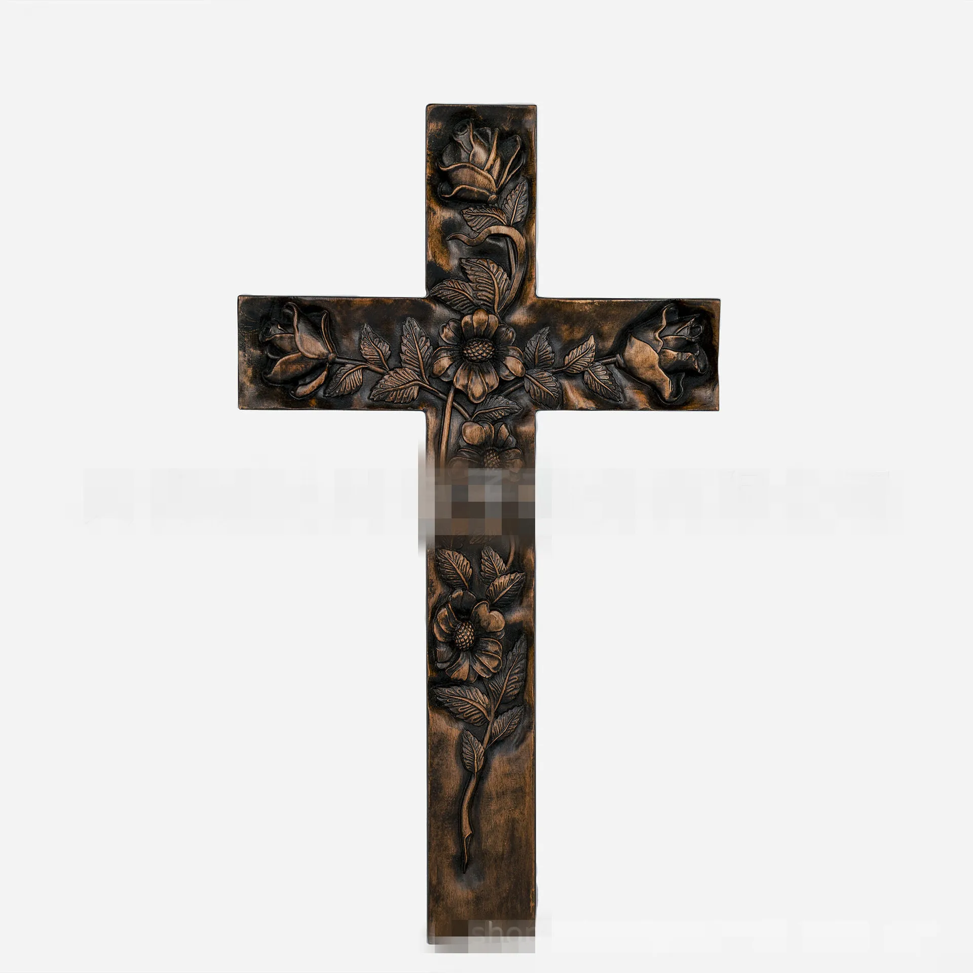 

Holy Relic Rose Cross Wall Virgn Beech Wood Christ CarvingRelief Home Decoration Church Souvenirs