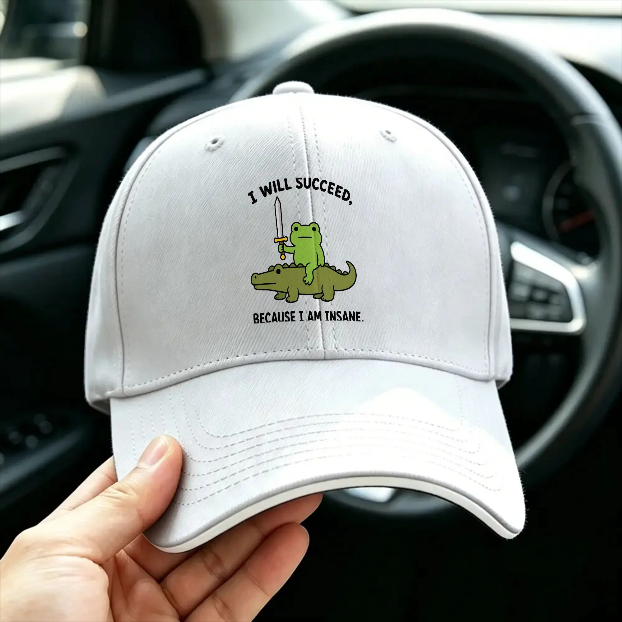 Spring I Will Succeed Because I Am Insane Frog Baseball Cap  Kpop Rock Casual Design Sun Trucker Hat Men Adult Baseball Caps
