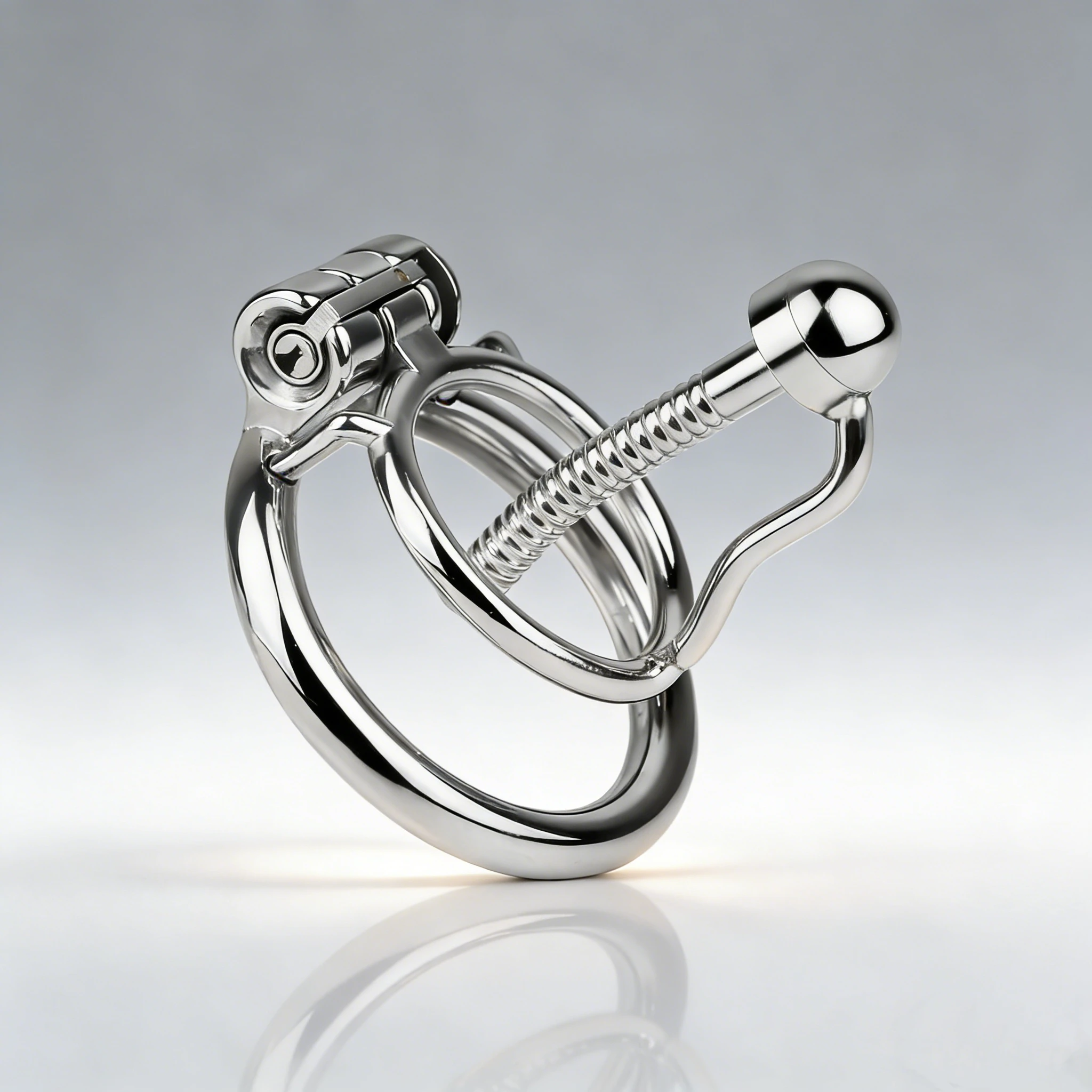 กรงครอบอวัยวะเพศชายสแตนเลสพร้อมปลั๊กปิดท่อปัสสาวะ - อุปกรณ์ควบคุมอวัยวะเพศชายสำหรับผู้ใหญ่ ล็อคกรงครอบอวัยวะเพศเพื่อป้องกันการถึงจุดสุดยอด