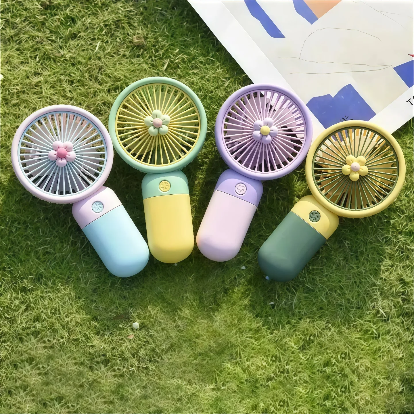 Small Fan USB Charging with Lanyard, Small Cooling Fan Desktop Cooling Fan, Summer Outdoor Personal