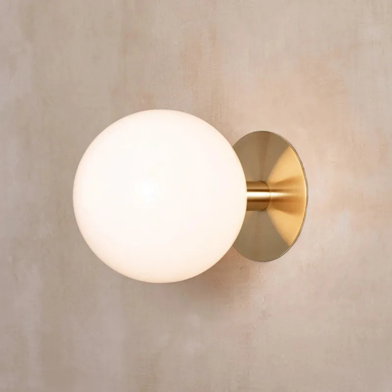 

Minimalist Glass Ball Wall Lamp Hallway Staircase Living Room Bedroom Bedside Gold Nordic LED Wall Sconce Home Decor AC85-265V