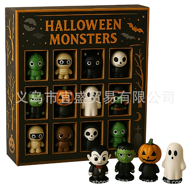 Halloween Blind Box Figurine Zombie Host Resin Toy Horror Collectible Doll Spooky Ornament For Desktop Gift Or Party Display