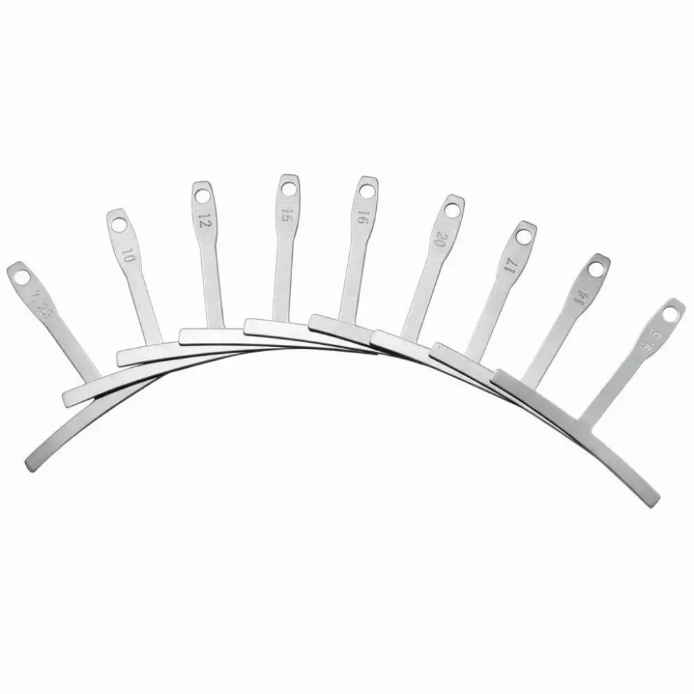 9Pcs Stainless Steel Guitar T-ruler Professional Arc Measurement Guitar Setup Tools Bridge Saddle Measurement Precision