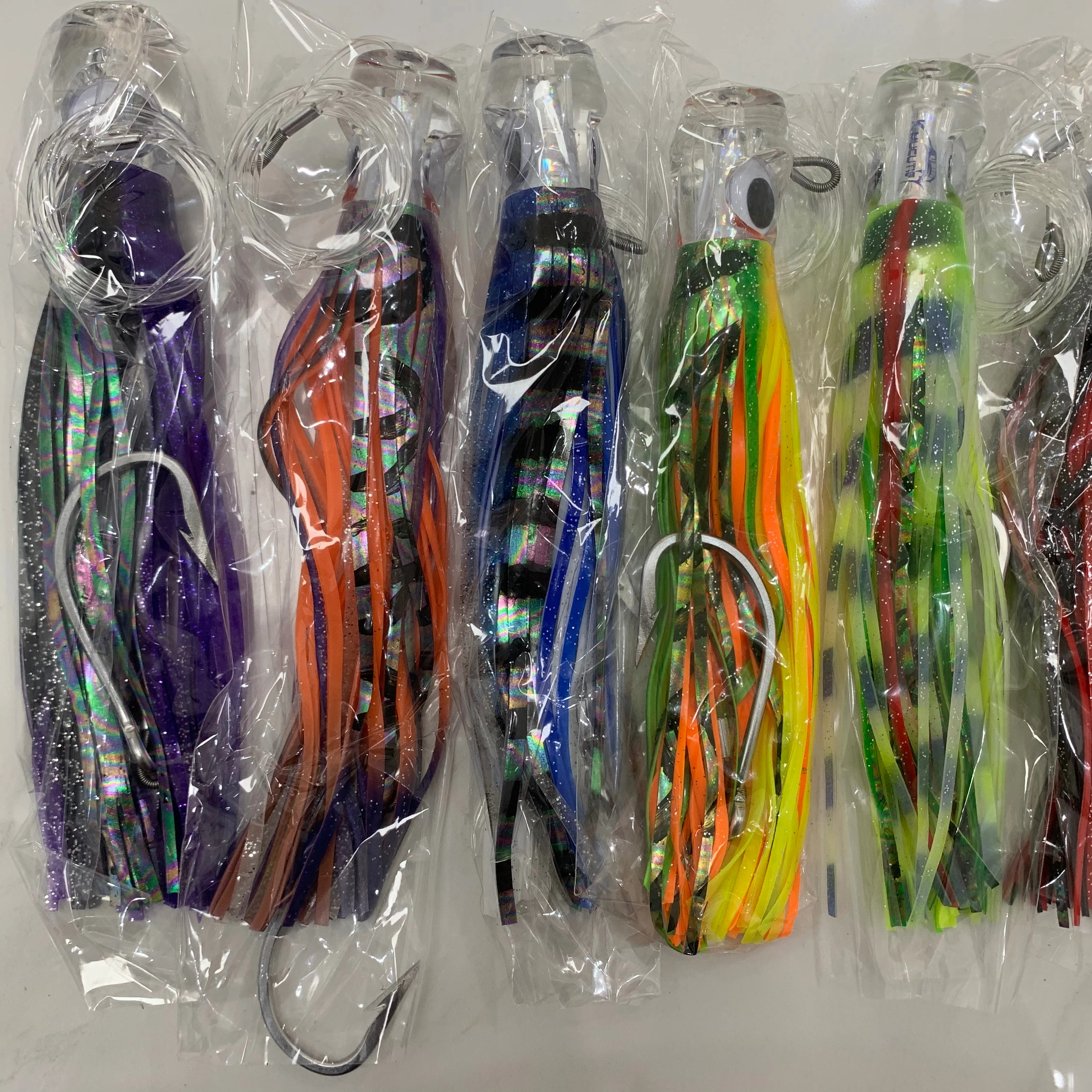 

6 шт./упак. 6,5-дюймовые приманки для тунца с ПВХ-юбками, головка из смолы, приманка для марлина, ваху, троллинговая приманка для рыбалки