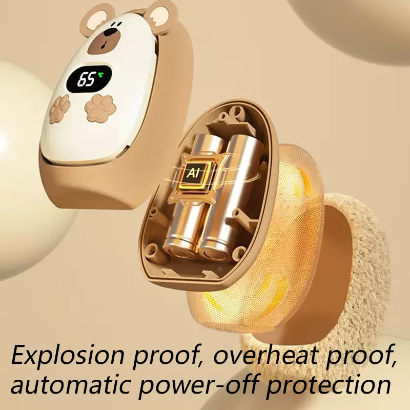 J Plüsch-Handwärmer, praktisch, 3 Temperatureinstellungen, wiederverwendbar, leicht, Taschen-Handwärmer, Winter, für Zuhause, Büro, Jungen und Mädchen