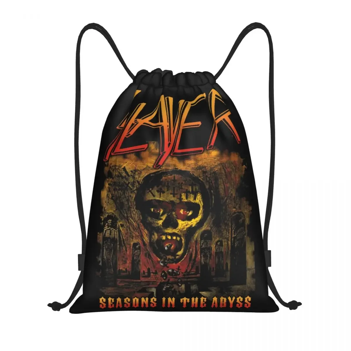 Custom Thrash Metal Band Slayers Drawstring Backpack Bags Men Women Lightweight Gym Sports Sackpack Sacks for Training