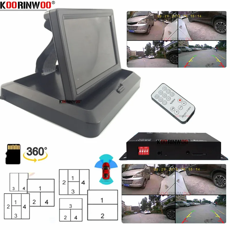 OOWLIVEE Car Dvr Black Box Android Auto 360 Intelligent System Vehicle Supplies Recorder For Front Rear View Side Camera Dashcam