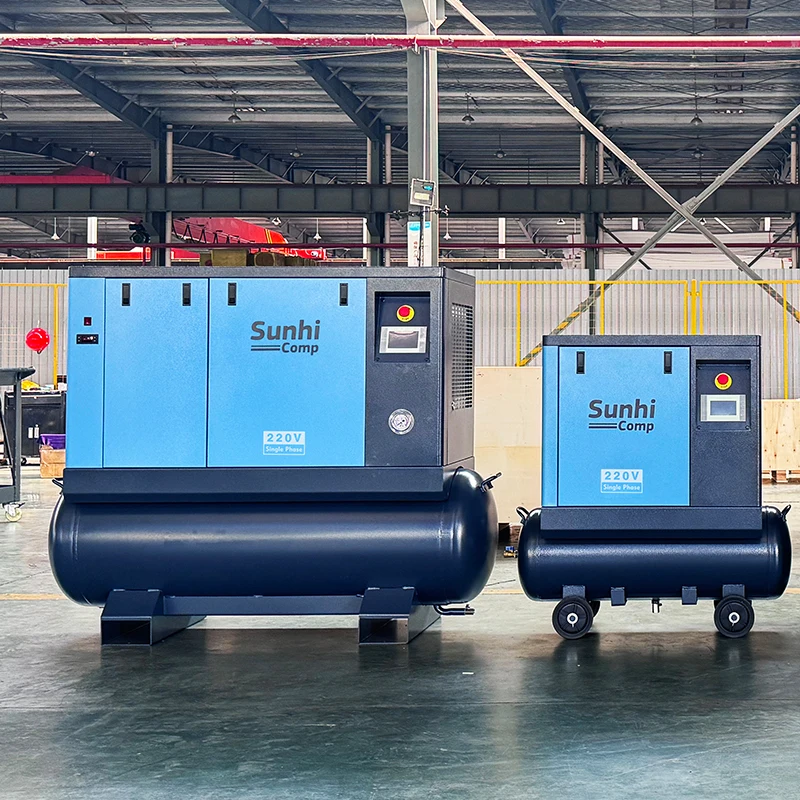 

Industrial Single-Phase Screw Air Compressor 220V 50/60Hz 5.5KW/7.5HP Quiet High Efficiency Durable for Auto Repair