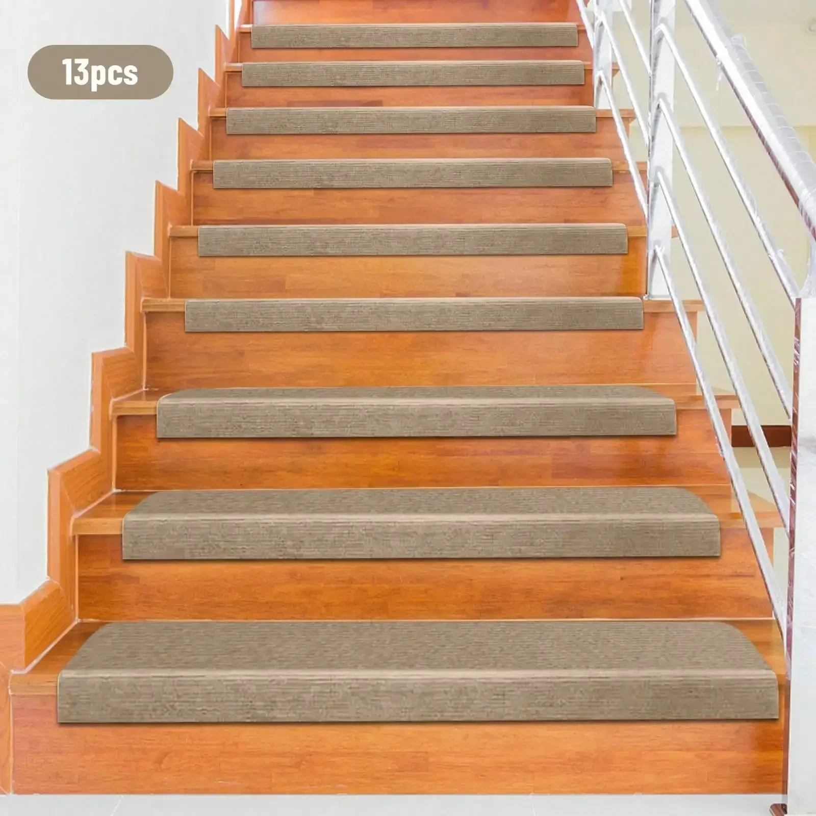 

Stair Treads Set Of 13 Indoor Non-Slip/Skid Mats Pads Carpet Rugs Stair Treads Washable Step Floor Rugs