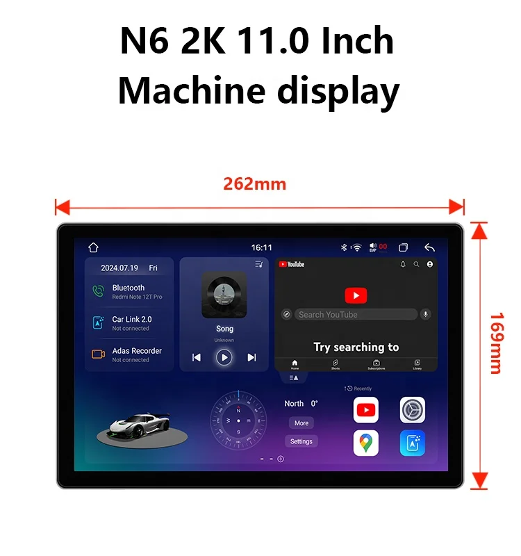 

Android 13 UIS 7870 3D 11 Inch Car Radio 2K Touch Screen CarPlay 4G WIFI GPS Amplifier Universal Frame Headunit Reversing Aid