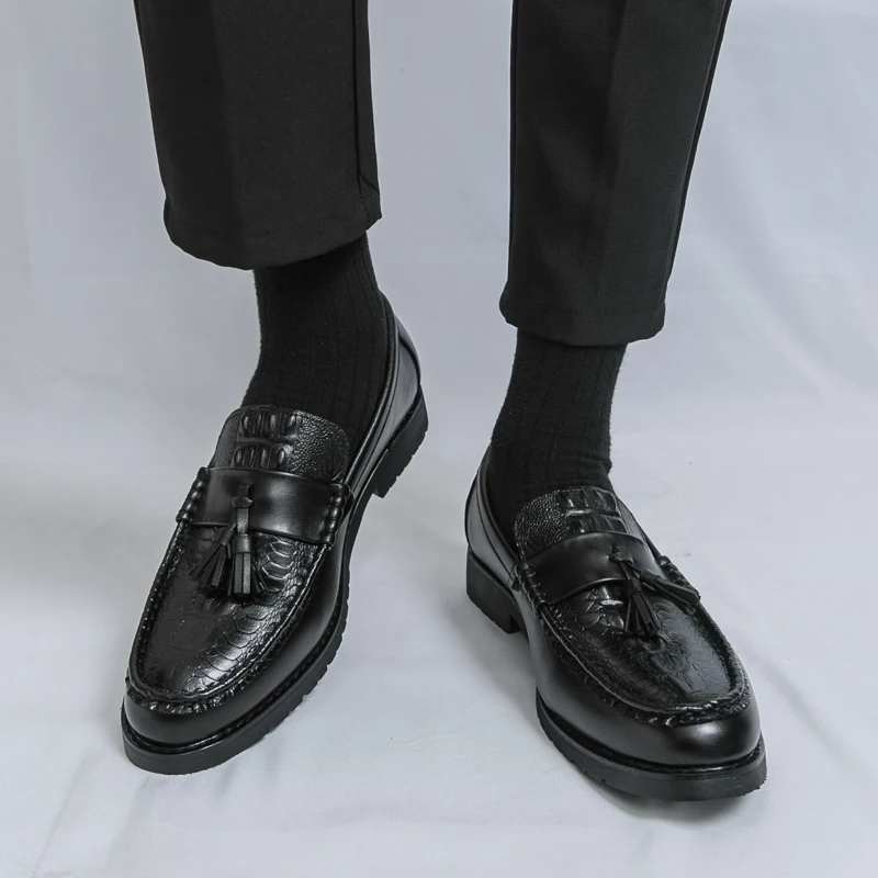 

Модные мужские лоферы с кисточками в корейском стиле, брендовая повседневная городская деловая кожаная обувь, удобная мужская обувь для вождения на открытом воздухе