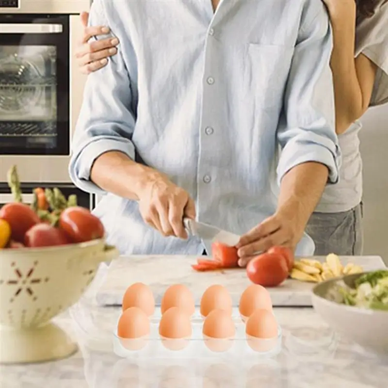 Egg Refrigerator Tray Holder For Container Storage Organizer Rack Lid Fridge With Kitchen Plate Holes 6Deviled Table Tary