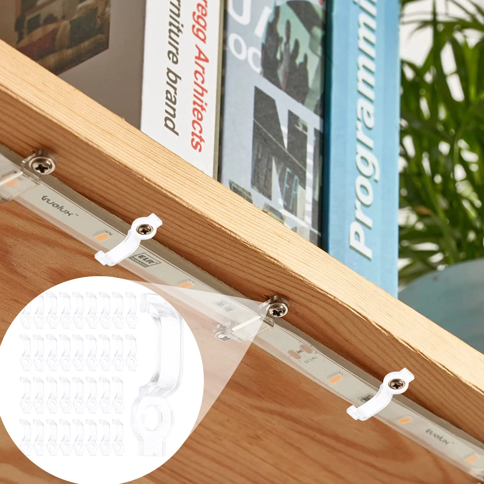 100pcs Led Strip Light Clips One Side Fixing Ultra-Thin Mounting Bracket For Soft Hard Light Bars Heat-Resistant Fire-Retardant
