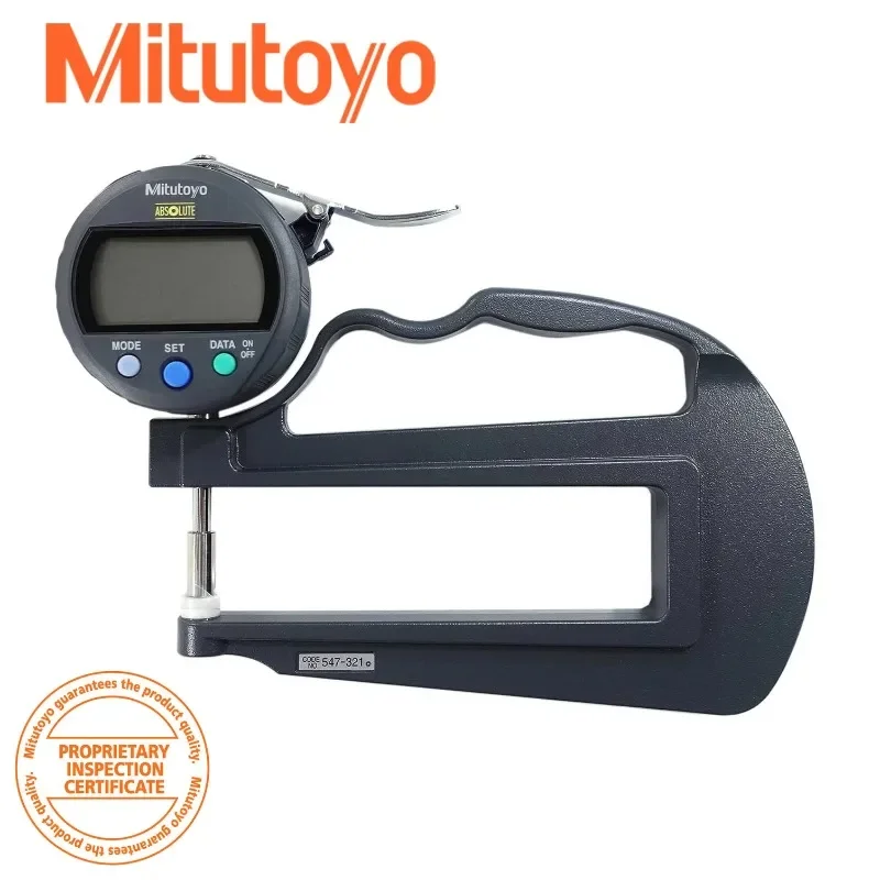 Mitutoyo 547-321 Digimatic Thickness Gauge, Range 0 - 10mm, Maximum Measuring Depth 120mm , LCD Display,543-781 7327A