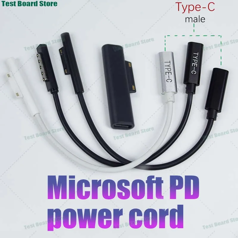 1Pce PD65W 15V3A USB C Female Magnetic Fast Charging Power Converter Cable for Microsoft Surface Pro3/pro4/pro5/pro6/Pro Go