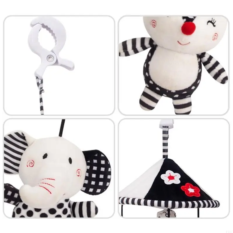 P31C Baby Stroller Rattle Pushir colgante colgante colgante animal dibujos animados para muñeca