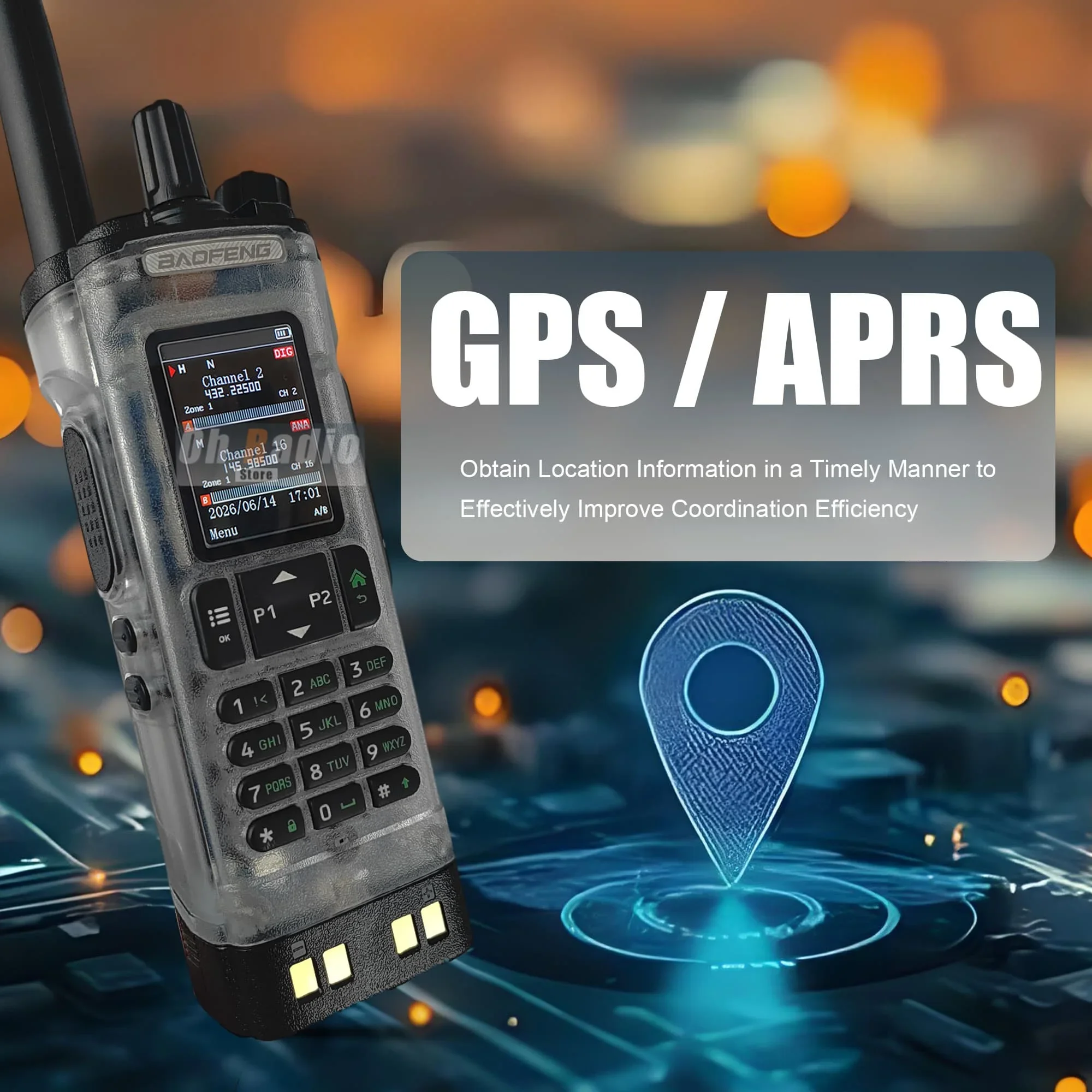 New BAOFENG DM-32 Walkie Talkie DMR Digital GPS AES256 VHF UHF AM 10KM Wireless Copy Frequency Type-C DM-32UV Ham Two Way Radios