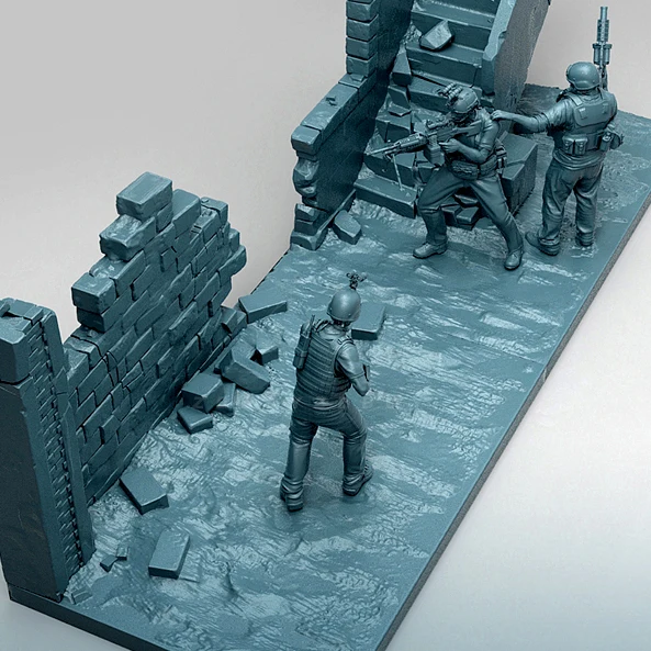 

Наборы моделей фигурок солдата из смолы 1/35, платформа для сцены, бесцветная и самособранная (3 пайки + сцена) A-2087