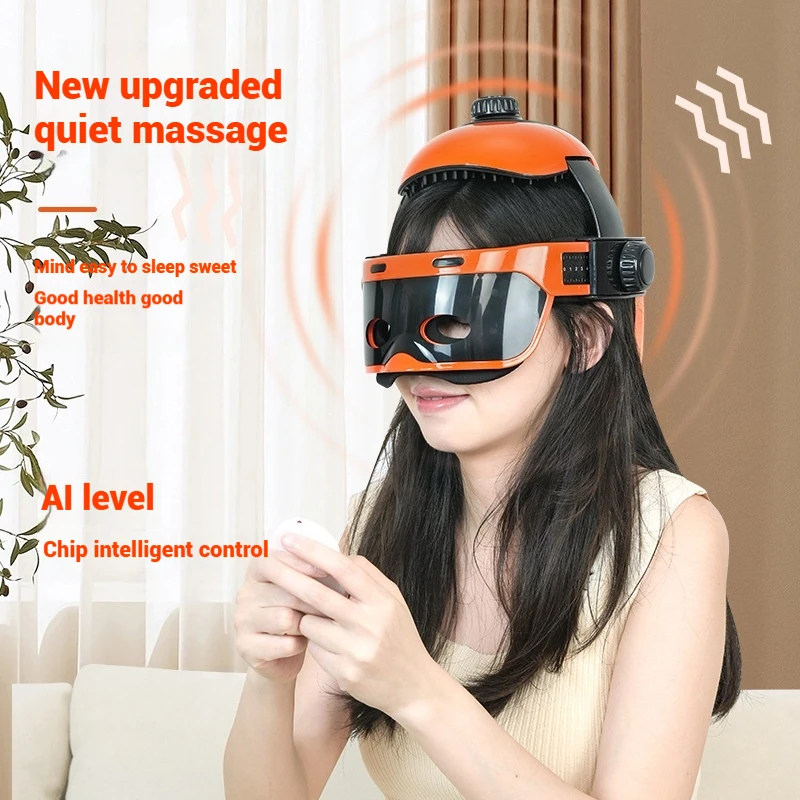 

Integrated Head And Eye Massager Device Scalp Neck Massager Helmet Head Therapy Massage Instrument Health Beauty Equipment