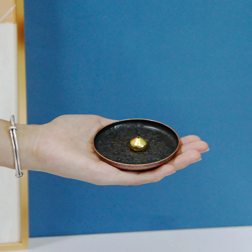 

Incense Holder Round Metal Tray Base Censer Stick Home Burner Line Holders Compact Exquisite Bedroom Study Office Sauna