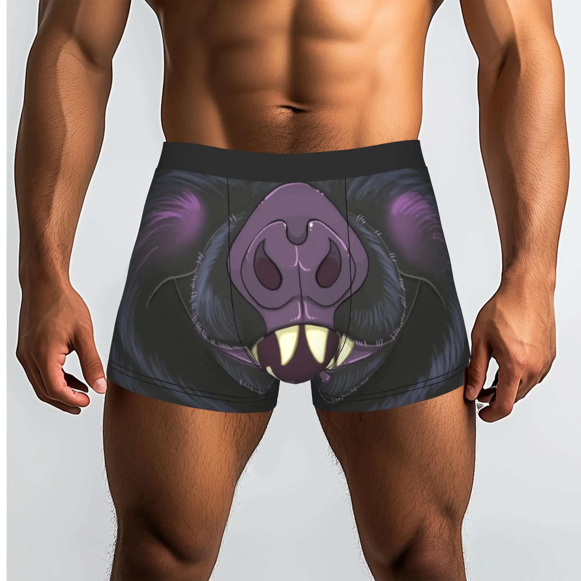 Custom Black Vampire Bat Underwear Men Stretch Animal Boxer Briefs Shorts Panties Soft Underpants For Homme