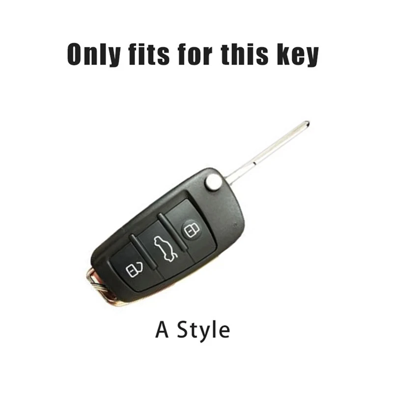 Zinc Alloy Leather Car Remote Key Cover Case for Audi A4 b6 b7 b8 b9 Protection Shell Fob Keychain Keyless Interior Accessories