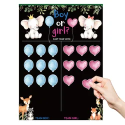 Boy or Girl Gender Reveal Voting Game Poster Board with Stickers Baby Gender Reveal Party Decoration Baby Shower Supplies