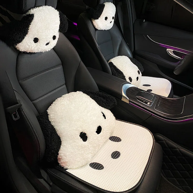 Car Cushion Female Cartoon Cute Dog Ice Silk Breathable Mesh Comfortable Car Seat Cushion Five Seasons