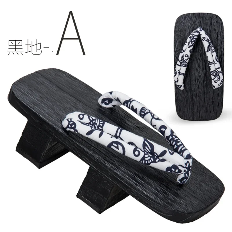 Geta Clogs Men Japanese Style Kimono Toe Shoes Anime Cosplay Traditional Wooden Flip Flops Oriental Sandals Sauna Indoor Slipper