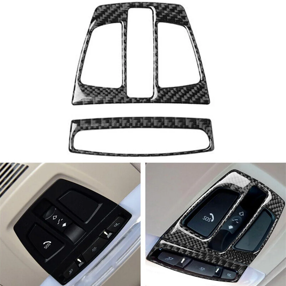 For BMW F20 F30 F34 F32 X2 X6 Reading Light Panel Frame Trim Cover Carbon Fiber Car Interior Sticker Accessories