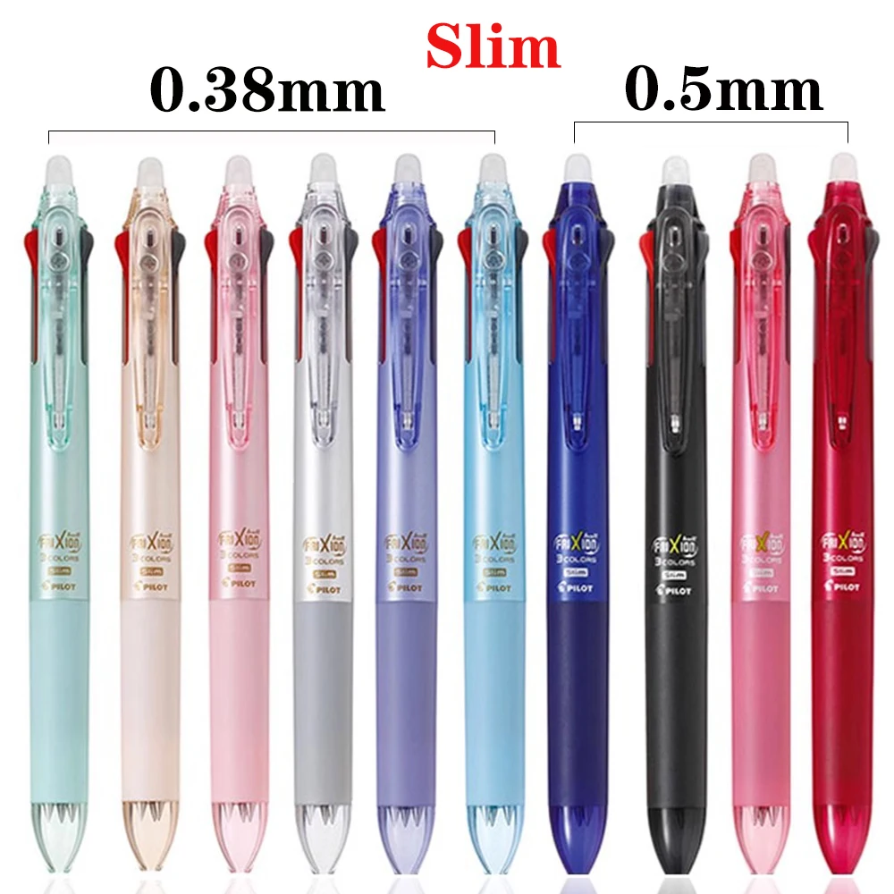 Japan Pilot Frixion Pen 3 w 1 Wymazywalny długopis żelowy 3 kolory 0,5 mm / 0,38 mm LKFB-60EF Smukły uchwyt na długopis Powrót do szkoły Artykuły papiernicze — zdjęcie produktu 6