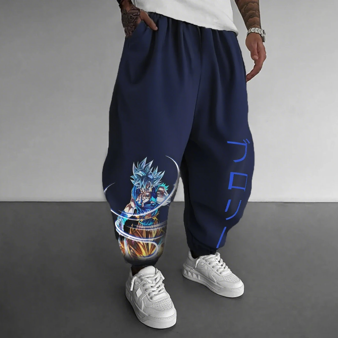 أنيمي الرجال السراويل لعبة دراغون بول سوبر سايان جوكو الشارع الشهير فضفاض Sweatpants غير رسمية السراويل المرنة الخريف الشتاء y2k الملابس