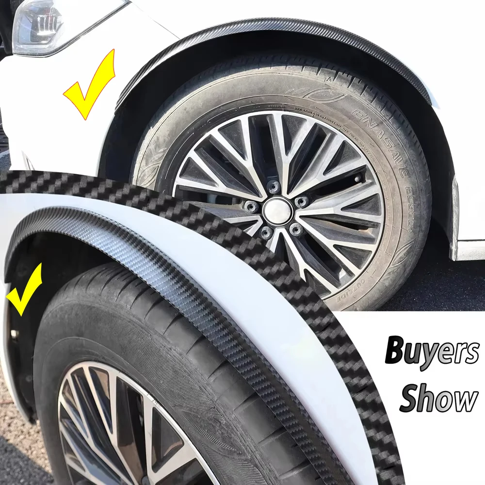 Universal 4PCS Car Body Fender Flares 73cm Rubber Truck Wheel Arches Eyebrow Lip Anti-scratch Strip Sticker Mud Flaps Guard Trim