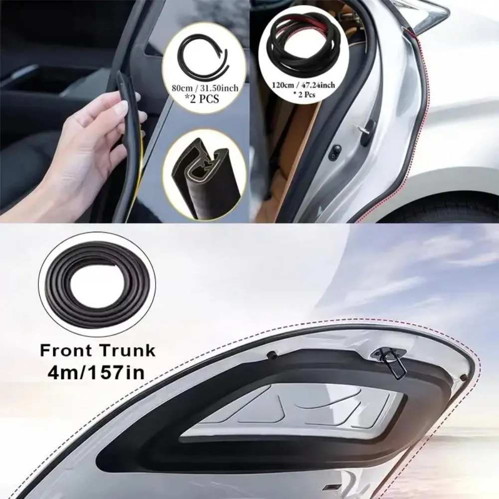 Für Tesla Model 3/Y/X/S Autotür-Kantendichtungsstreifen Gummi-Wetterschutzleiste Wasserdichter Schalldämpfender Auto-Dichtungsstreifen – Detail 8