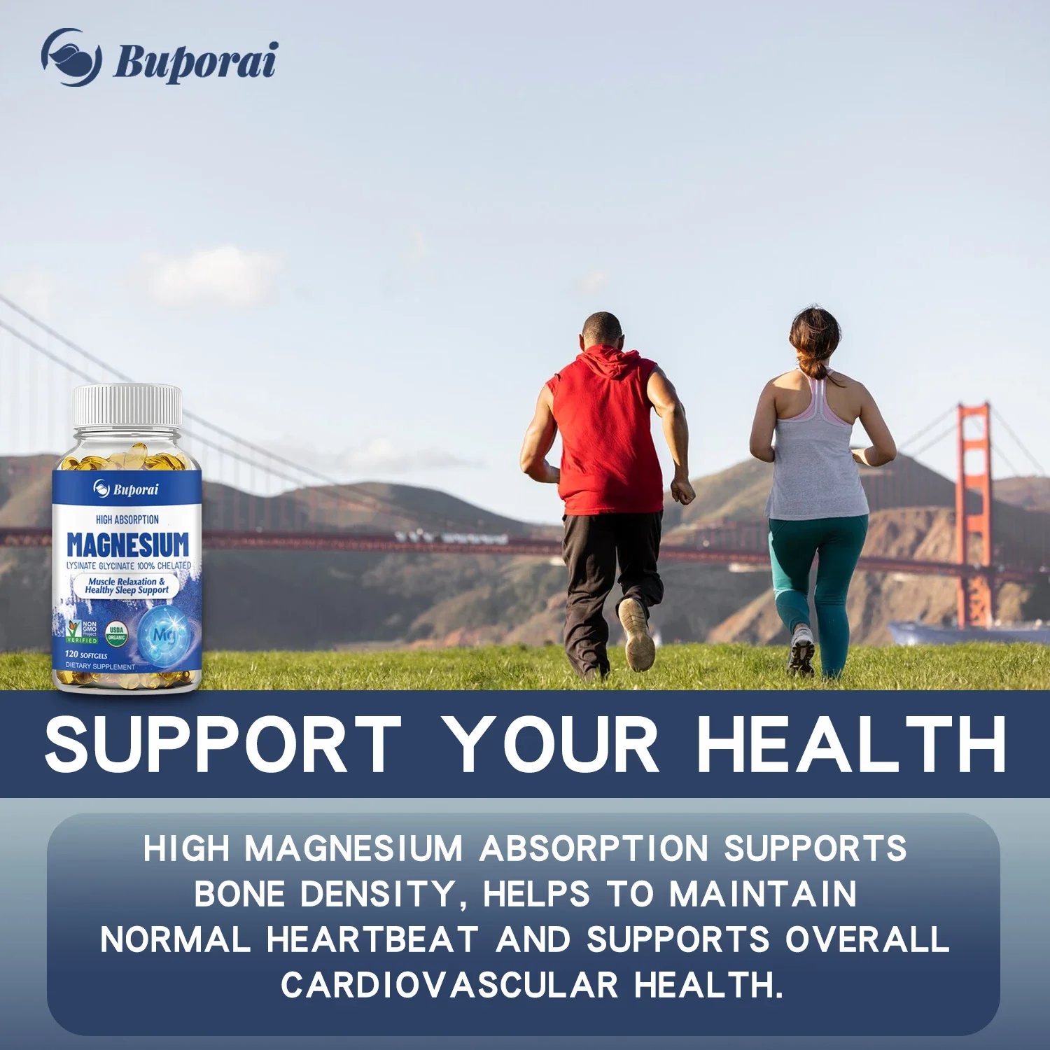 Highly Absorbable Magnesium - Supports Bone Density and Muscle Relaxation, Promotes Healthy Sleep