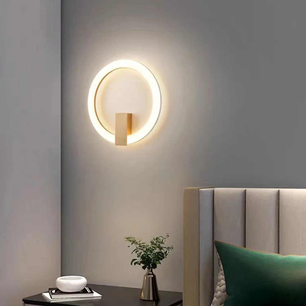 Moderna lâmpada de parede led preto ouro arandela para sala estar quarto luz cabeceira casa corredor decoração brilho iluminação