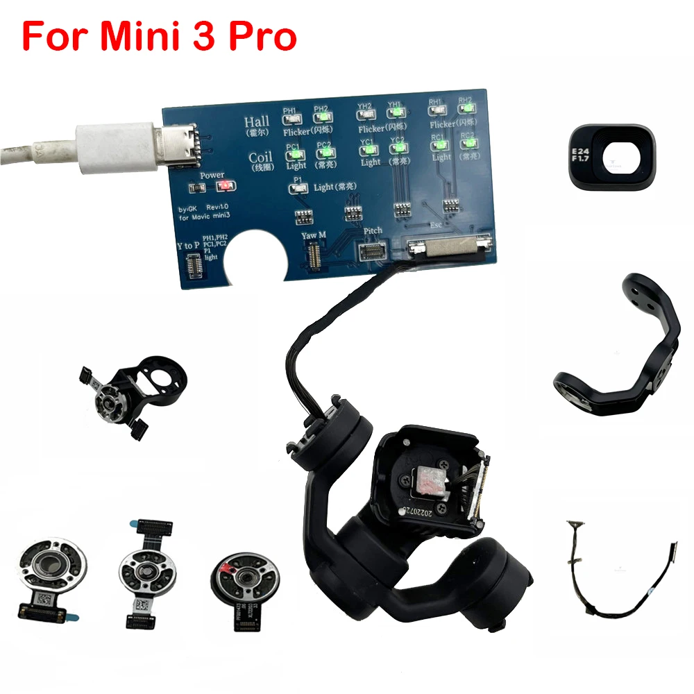 Original Kamera Teile Für DJI Mini 3 Pro Gimbal Ptz Kabel/Rolle/Gier/Pitch Motor Untere Halterung gummis Objektiv Glas Großhandel – Detail 2
