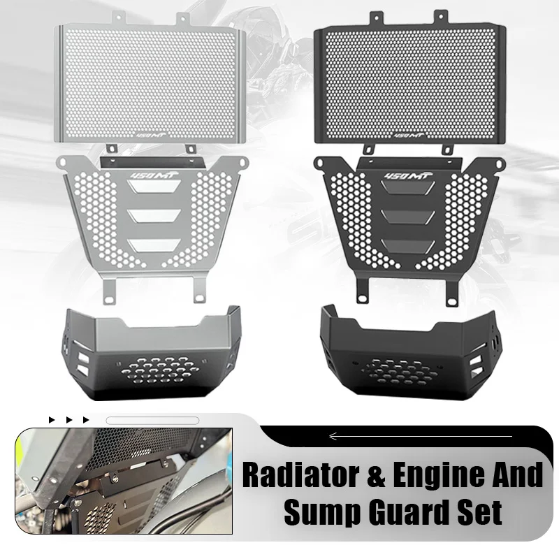 

FOR CFMOTO CF MOTO 450MT 450 MT Ibex 450 2024 2025 2026 Motorcycle Radiator Engine And Sump Guard Cover Set Protective Aluminium