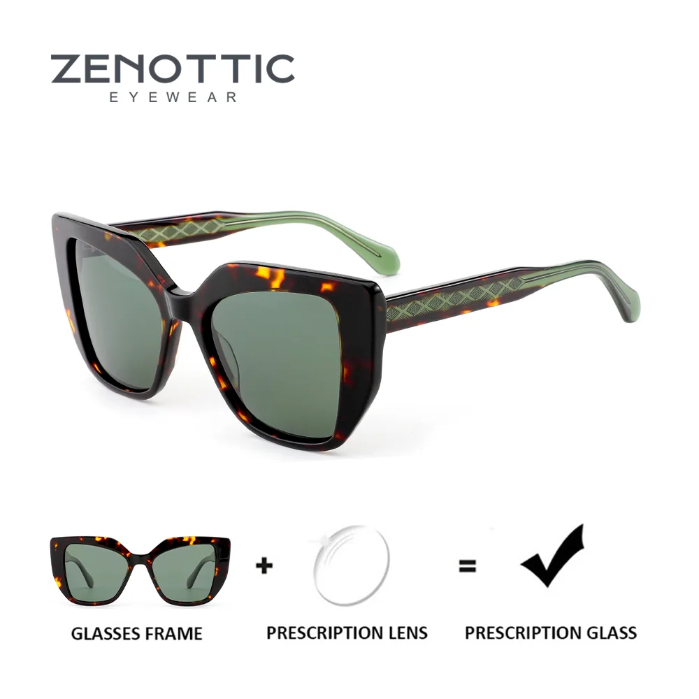 

ZENOTTIC Popular Acetate Photochromic Prescription Sunglasses Women Fashion Butterfly Uv400 Polarized Corrective Sun Glasses